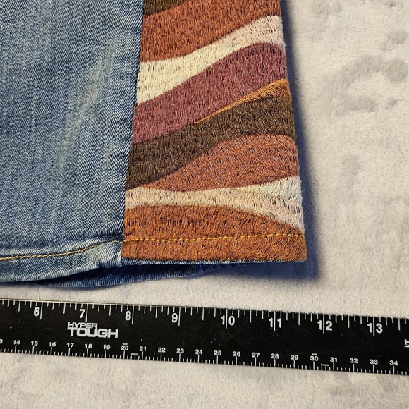 Driftwood by Free People Blue Farrah Sunset Flare Bojo Western Denim Jeans Sz 29 - Picture 8 of 12